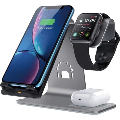 2021 Wireless Charger for iPhone 12 Pro Max 11 Xs Max 8 Plus 10W Fast Charging Pad for Apple Watch 6 in 1 Charging Dock Station