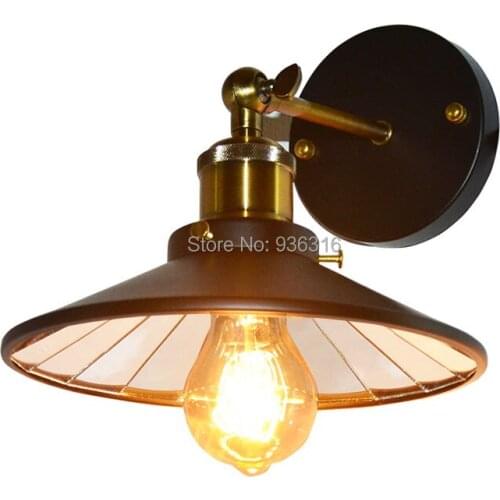 Antique Vintage Mirror Wall Light Industrial Metal Black E27 Edison LED Bulbs Wall Lamp Fixture For Bedroom Restaurant