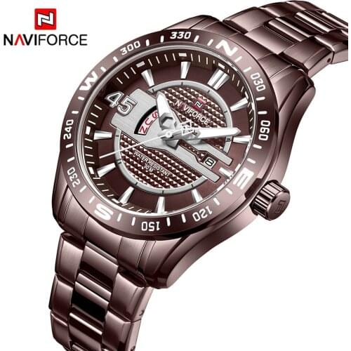 NAVIFORCE Fashion Top Brand Men Quartz Sports Watches Man Clock Stainless Steel Waterproof Wristwatches Relogio Masculino