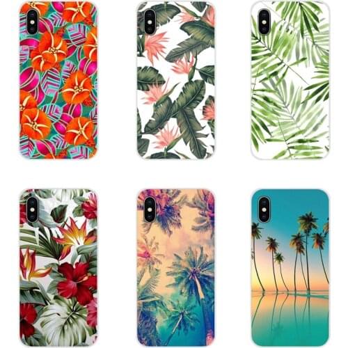For Huawei Mate Honor 4C 5C 5X 6X 7 7A 7C 8 9 10 8C 8X 20 Lite Pro Mobile Phone Shell Covers Tropical Leaves Flower Mint Feather
