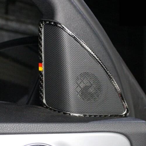 Carbon Fiber Car Door A Column Audio Speaker Horn Frame Decoration Cover Trim 2Pcs For Mercedes Benz C Class W205 2015-2018