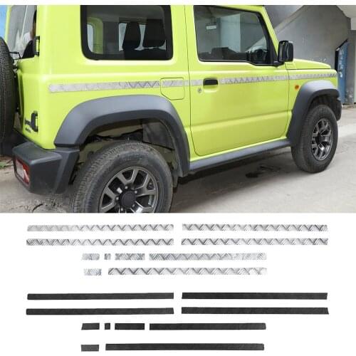 Fit for Suzuki Jimny JB64 JB74 2019 -2021 Side Door Body Molding Trim Decoration Cover Aluminum Alloy 10PCS Car Accessories
