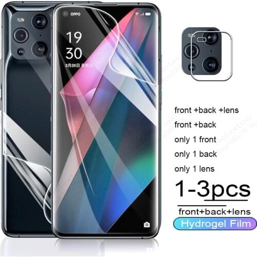Hydrogel Film For Oppo Find X3 Pro phones front Back screen protector For Oppo Find X3 x 3 Pro 3pro 5G Camera lens Glass films