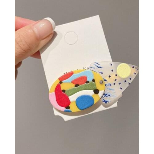 Graffiti Relief Hair Clips Women Hair Pins Duckbill Clip Hair Barrette Accessories