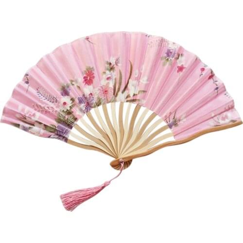 Chinese Folding Fan Summer Hand Held Fan Bamboo Paper Folding Decorative Fan Party Wedding Decor Dance Performance Props Fans