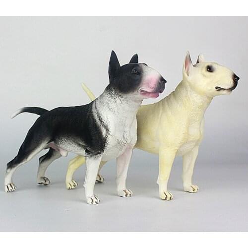 One piece real life dog model plastic Bull Terrier doll gift about 22x8.5x14.7cm xf2778