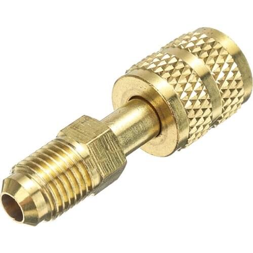 Brass Air Conditioners Fluoride Adapters R410a Straight Adapter Fitting 1/4" Male To 5/16" SAE Female Charging Hose Vacuum Pump