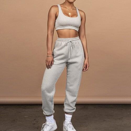 Summer Two Piece Outfits Solid Athleisure Casual Sporty Loungewear Sets for Women Tank Top and Drawstring Pants Set Sportswear