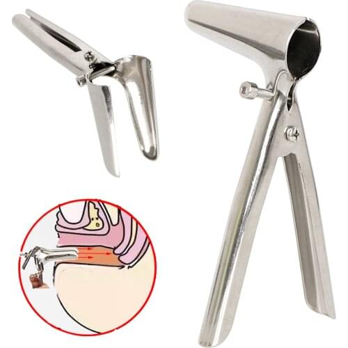 Medical Stainless Steel Vaginal Speculum Mirror Vaginal Anal Dilator Enema Cleaning Expand Vagina Anus Device Sex Toys for Women
