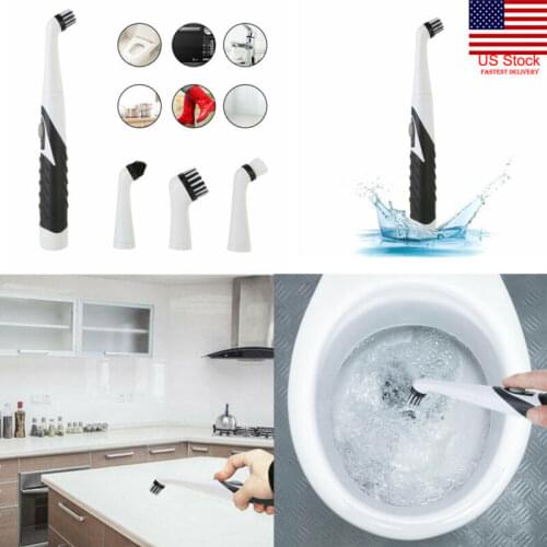 Multifunction Super Cleaning Electric Toothbrush + 4 Brush Heads Household kitchen Bethroom Cleaning Brushes