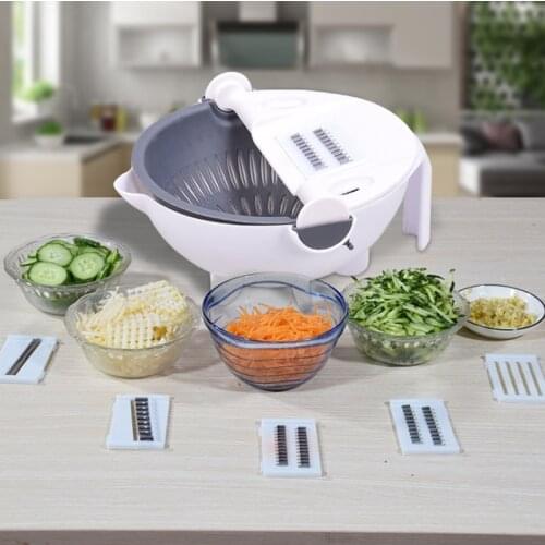 New 7 In 1 Multi-Functional Drain Basket Vegetable Cutter Shredders Slicer Potato Peeler Carrot Onion Grater Kitchen Accessories