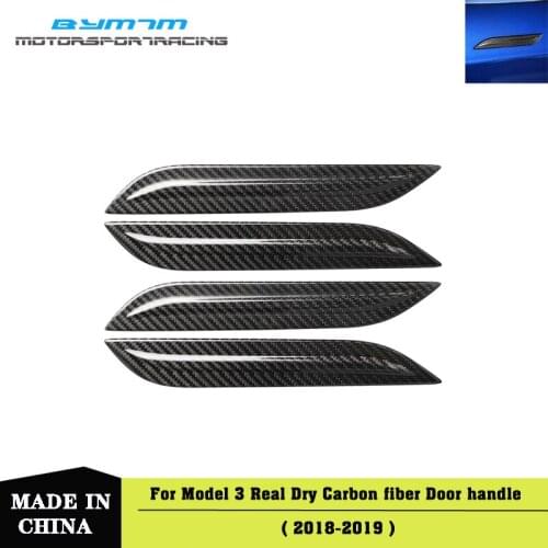 Dry Carbon fiber Door handle cover Car Accessories For Tesla Model 3