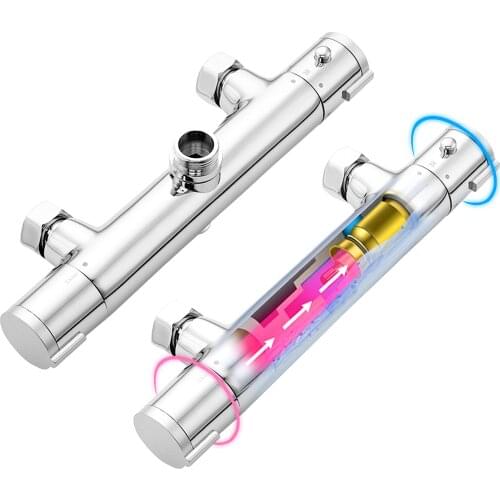 Wall Thermostatic Bath Shower Mixer Brass Bathroom Shower Faucet Thermostatic Control Valve Mixer Tap