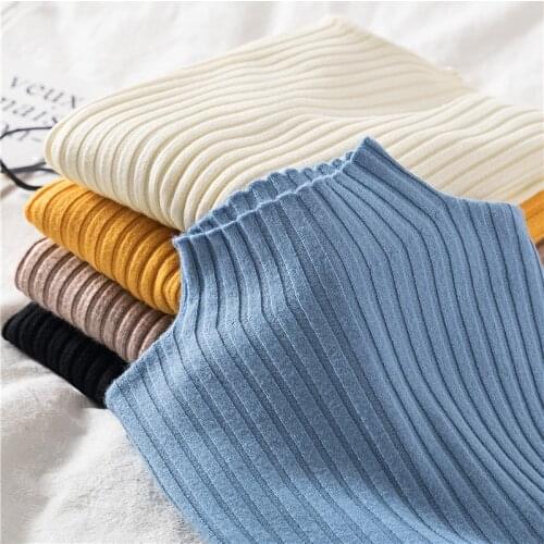 New Solid Color Stripe Womens Sweaters Fashion Mock Turtleneck Knitted Pullovers Woman Sweaters Slim Fit Casual Lady Sweaters