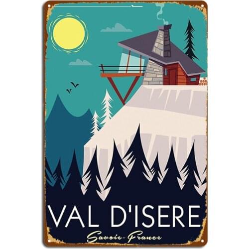 Val D'isere Poster Metal Signs pub Club Bar create Plates Tin sign Posters