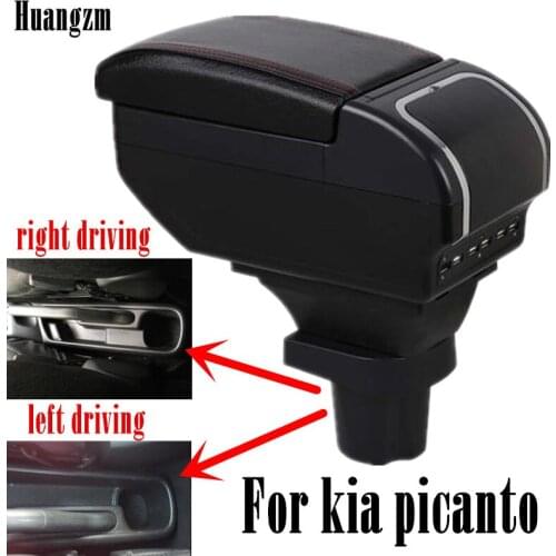 For kia picanto armrest box 9USB interface suitable for left driving and right driving