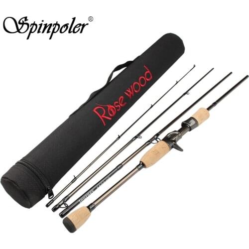Spinpoler Portable Journey 1.98m 4 Section M Power Lure Fishing Rod Carbon Fiber Travel Rod with Premium Cork Handle