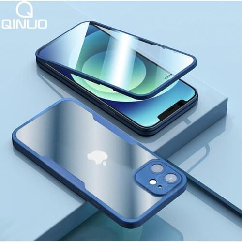 360 Full Protection Shockproof Case For iPhone 11 12 Pro Max XS 7 8 Plus XR X Luxury Back Cover+Front Screen Protector Not Glass