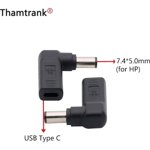 1pc Laptop Power Adapter Connector 7.4*5.0mm Dc Plug USB Type C Female to Universal Male Jack Converter for HP Notebook Charger