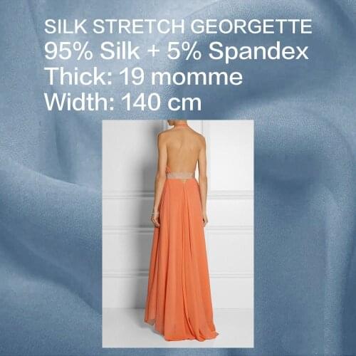 SILK STRETCH DOUBLE GEORGETTE Width55"-140cm19mmPure Silk Fabric Meter Silk Pants Material Silk Fabric Stretch