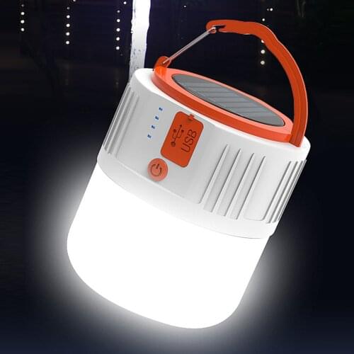 Super Bright Solar LED Bulb Camping Light USB Rechargeable Portable Lanterns For Outdoor Tent Lamp Emergency Lights 5 Mode