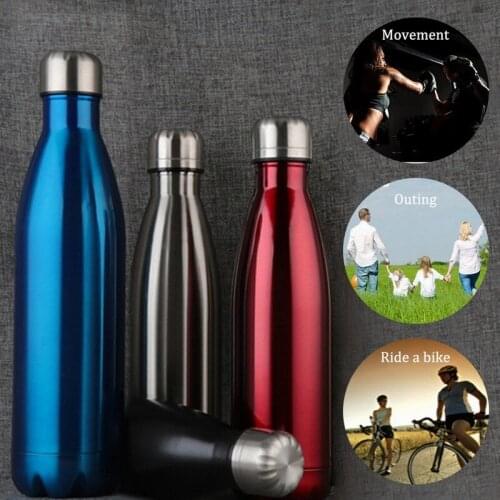350/500/750/1000ml Double Wall Stainles Steel Water Bottle Thermos Bottle Keep Hot And Cold Insulated Vacuum Flask For Sport