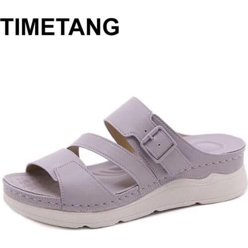 TIMETANG new Bohemian Summer Shoes Sweet Womens Casual Flat Sandals High Quality platform Casual Flats Plus Size 36-41Sandalias