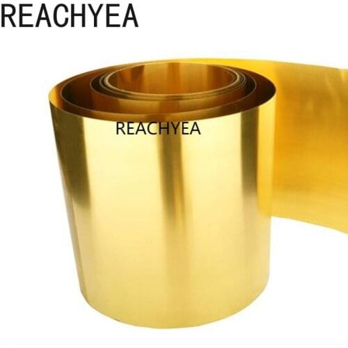 Thickness 0.2mm width 20-100mm 1Meter/ROLL Thin Brass Strip Brass Sheet gold film Brass Foil Brass plate H62