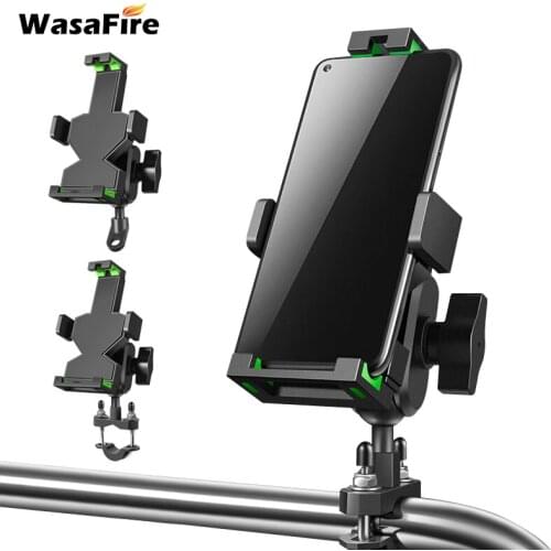 Universal Motorcycle Bicycle Mobile Phone Holder Bike Cellphone Navigation Stand GPS Bracket Handlebar/Side Mirror Phone Mount