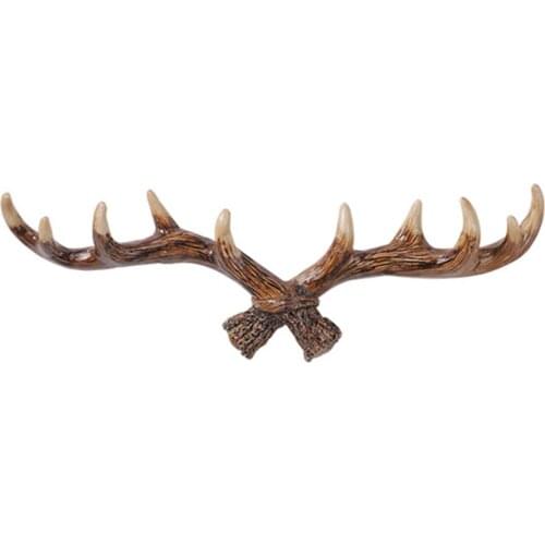 Vintage Deer Antlers Wall Hooks Design Hanger Sturdy Resin Storage Rack Bathroom Accessories Durable 40x12x4cm Home Decorations