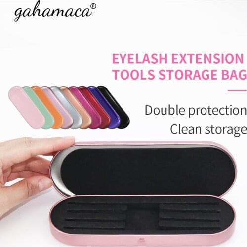 Gahamaca Tinplate Tweezer Storage Box for Eyelash Extension,Tweezer Organizer Case, Lashes Tweezer Box,Eyelash Planting Tool