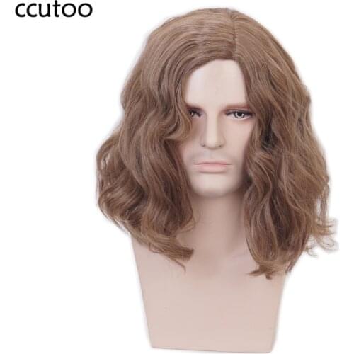 Sirius Brown Short Curly Synthetic Wig Cosplay wig Halloween Role Play Sirius Black Hair Costumes+Wig Cap