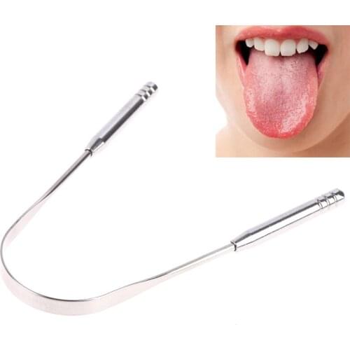 1Pcs Tongue Scraper Metal Tongue Fresh Breath Cleaning Toothbrush Oral Hygiene