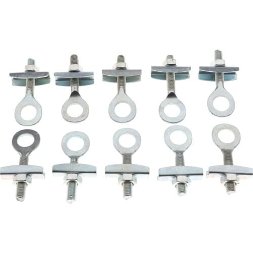 10 Pcs Bike Cycle Bicycle BMX Chain Adjuster Chain Tensioner Silver 5mmx5cm