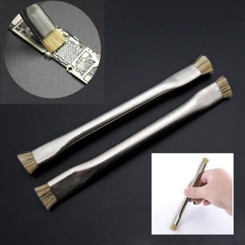 2pcs/lots PCB Rework ESD Anti Static Dust Brush For Mobile Phone Tablet PCB BGA Repair Soldering double side brush