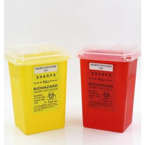 2pcs Professional 1L Tattoo Sharps Container Plastic Biohazard Needle Disposal Sharps Containers Free Shipping