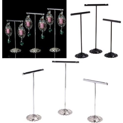 3 Pcs Alloy Earrings Display T-Shape Stand Showcase Jewelry Organizer Holder Perfect for storing or displaying favorite jewelry