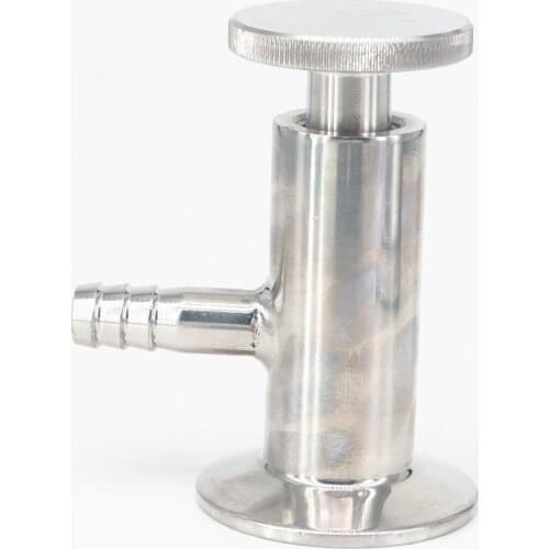 8mm/10mm Tube Barbed Tri Clamp 0.5" 1.5" Ferrule O/D 25.4mm/50.5mm 304 Stainless Steel Sanitary Sampling Valve