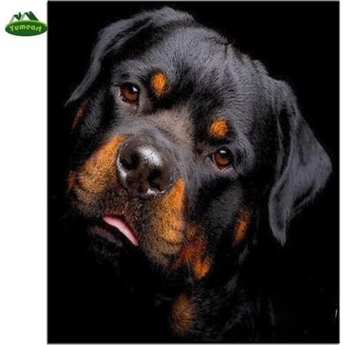 Diamond Painting Cross Stitch Rottweiler Dog Full Square Drill Diamond Embroidery Europe Home Decor Mosaic Kits Christmas Gift