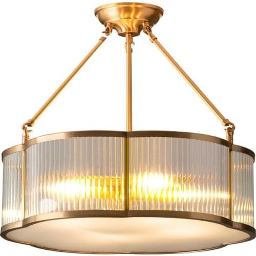 American Luxury Atmosphere Copper Pendant Lights Gold Lustre Art Decor Home Modern Light Fixtures Bedroom Dining/Living Room