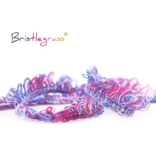 BRISTLEGRASS 1 Yard 5/8" 15mm Blended Yarn Braided Crochet Lace Trim Macrame Tassel Ribbon Pillow Costume Dress DIY Sewing Craft