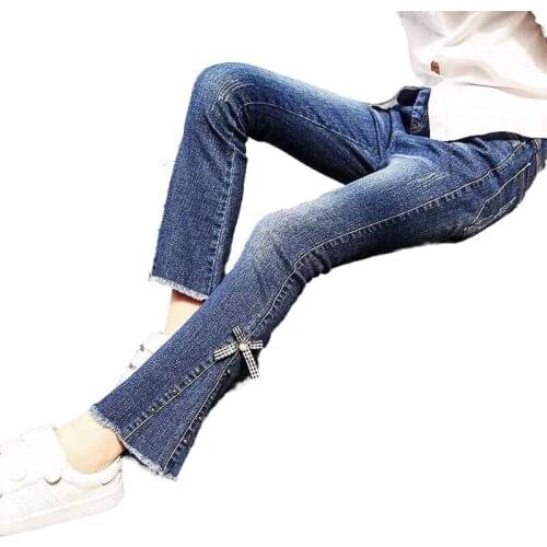 Girls Pants kids Jeans 2021 New Spring Autumn Children Outer Wear Trousers Kids Fashion Casual Pants Children Clothes