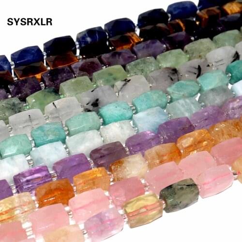 Faceted Natural stone Amethysts Aquamarines Citrines Amazon Beads For Jewelry Making Charm DIY Bracelet Necklace Material