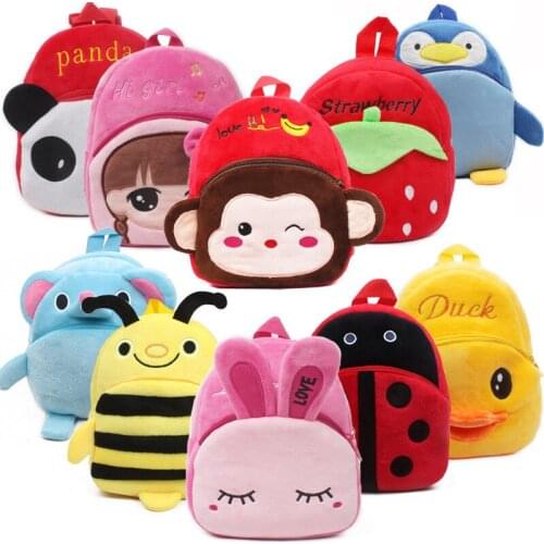 Kindergarten School Bags for Baby Toddler Backpack Mini Bags Plush Children Backpack 3D Cartoon Animal Boys Girls Kids Backpacks
