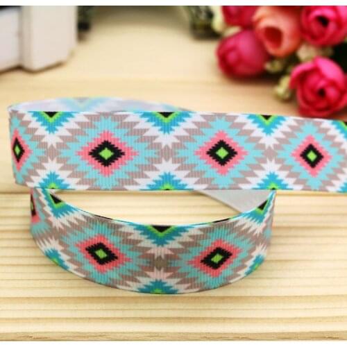 DHK 7/8'' 5yards aztec printed grosgrain ribbon headwear hair bow diy party decoration OEM Wholesale 22mm E1090