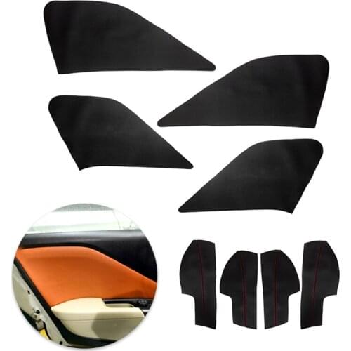 For Honda City 2015 2016 2017 4PCS Car Door Handle Panel Armrest Microfiber Leather Cover Decor