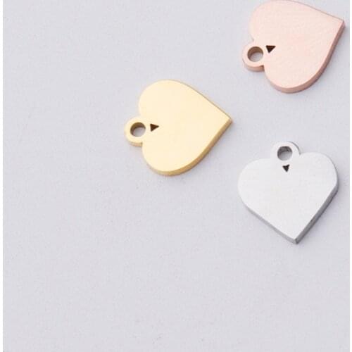 Fnixtar 20Pcs Stainless Steel Peach Heart Charms Mirror Polish Charms DIY Making Necklace Bracelet Earring Charms For Jewelry