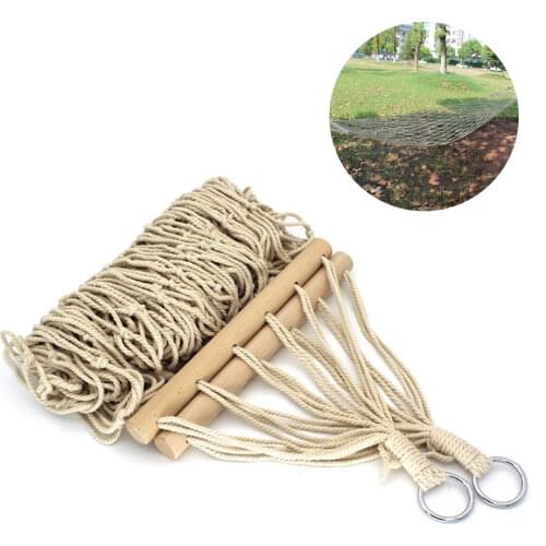 Cotton Rope Hammock Mesh Traditional Cotton Rope Hammock Portable Chair with Bag for Camping Outdoor Portable Chair