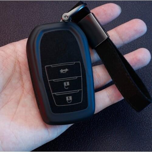 Leather +Tpu Key Case Cover Shell for Toyota Camry Corolla RAV4 Prius CHR C-HR Corolla Avalon GT86 2018-2020 Protector Cover