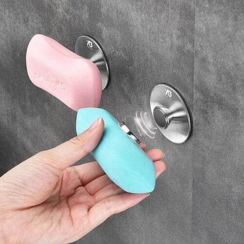 Creative Magnetic Soap Holders Bathroom Wall Hanging Soap Box Suction Cup Rack Silver Magnetic Soap Holder